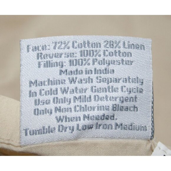 Frontgate Standard Pillow Shams Set 2 Quilted Cream Linen Cotton 20x26 Luxury - Picture 7 of 7